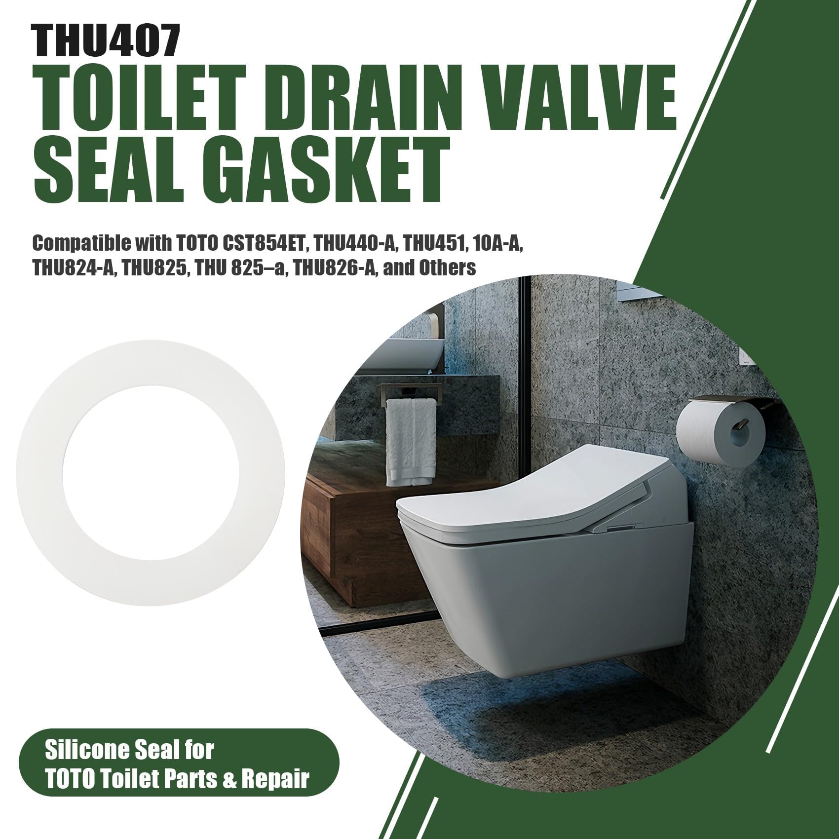 Amazon.com: THU407 Toilet Drain Valve Seal Gasket, Compatible with